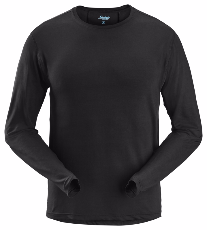 T-shirt langærmet 2411 sort, str. 3XL