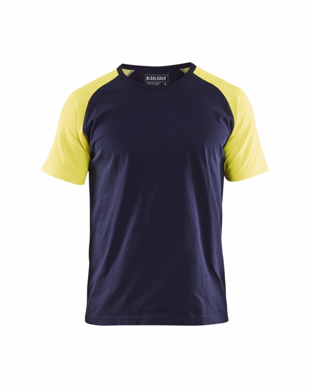 T-shirt 3515 marineblå/gul, str. 6XL