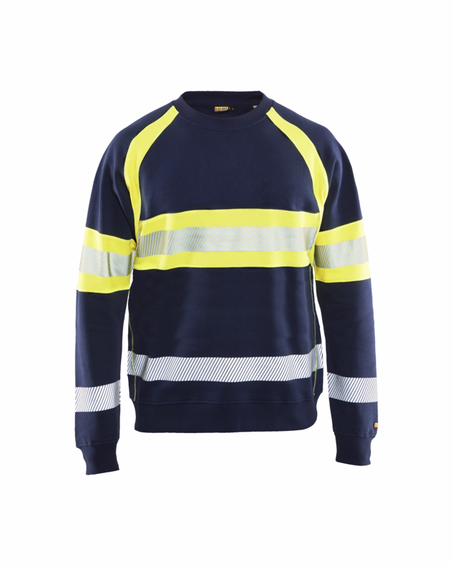 Sweatshirt 33591158 Hi-vis marineblå/gul, str. 2XL