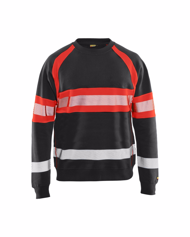 Sweatshirt 33591158 Hi-vis sort/rød, str. L