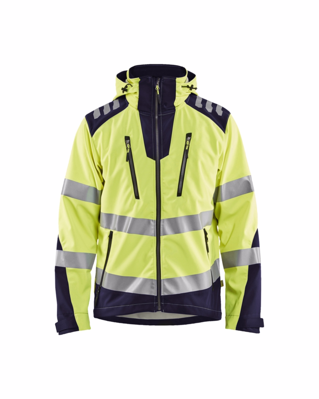 Softshell jakke 44912513 Hi-vis gul/marineblå, str. XS