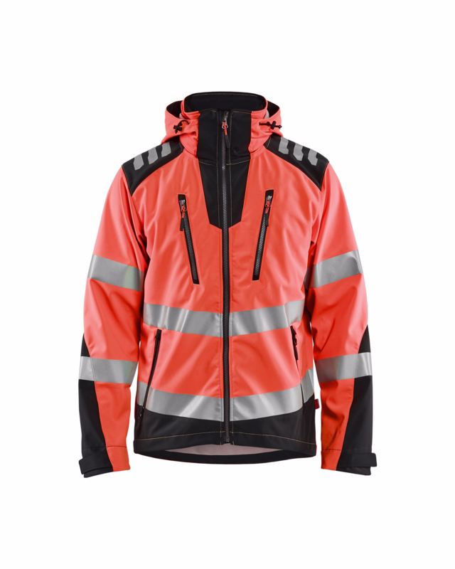 Softshell jakke 44912513 Hi-vis rød/sort, str. L