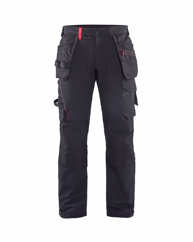 Håndværkerbuks 15221645 Sort/Rød Str. C146