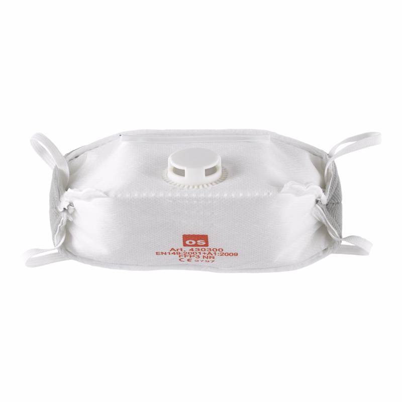 Støvmaske m/ventil 430300 foldbar FFP3-V á 12 stk.