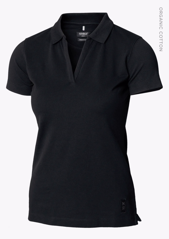 Polo Dame V-hals Harvard Black Str. 3XL