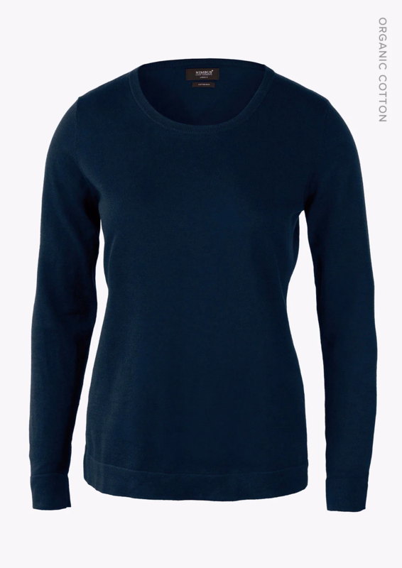 Striktrøje Dame Brighton m/rund hals Navy Str. M