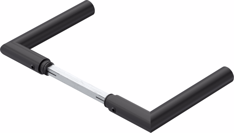 Dørgreb sort F-form Ø18 u/roset 40-65 7024.20AB