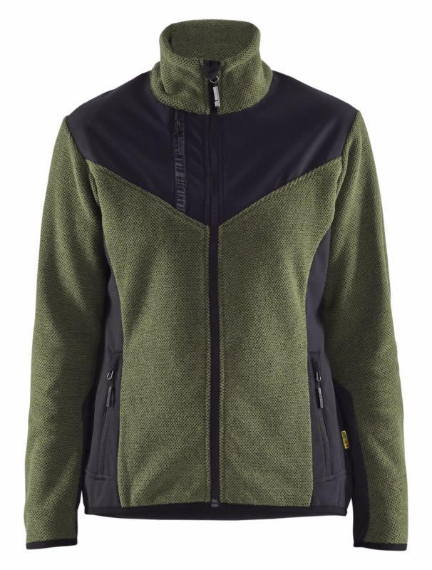 Jakke Dame 5943 Strikket Efterårs grøn/sort, str. XS