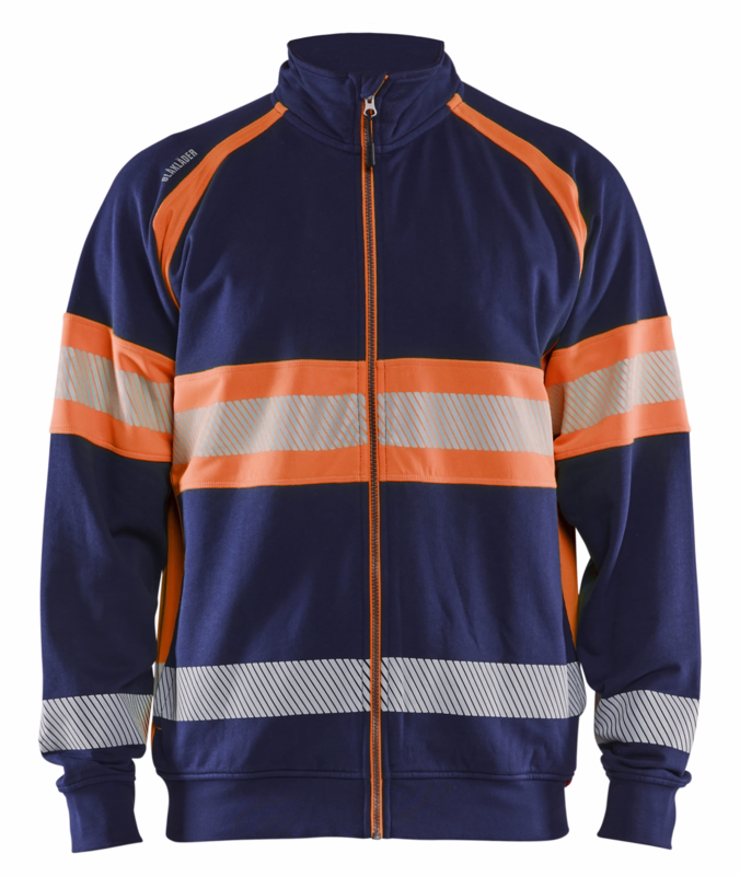 Sweatshirt Hi-vis 3551 Marineblå/Orange, str. 2XL