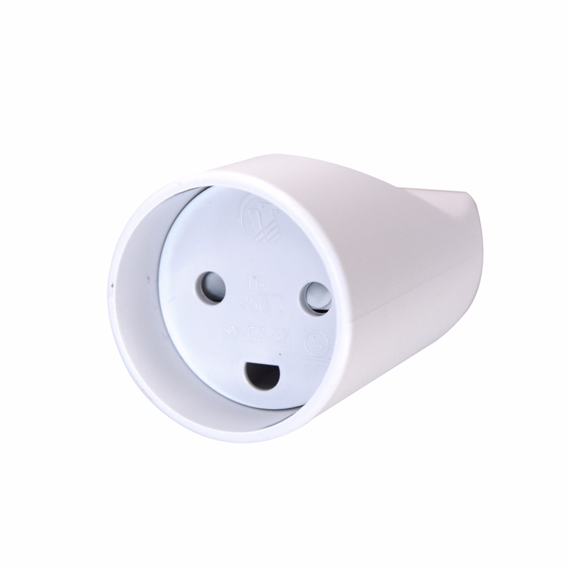 Forlængerled rund hvid m/jord