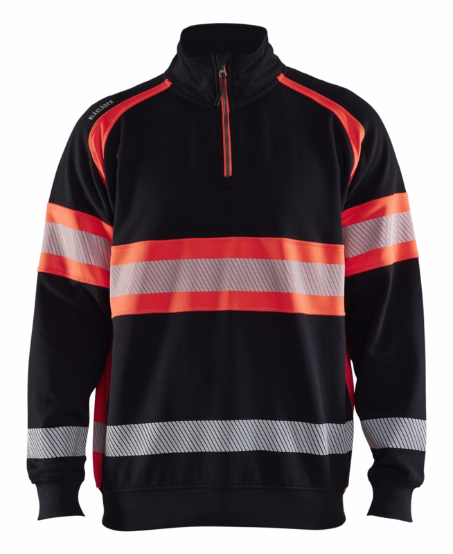 Sweatshirt Hi-vis 3553 Sort/rød, str. XS