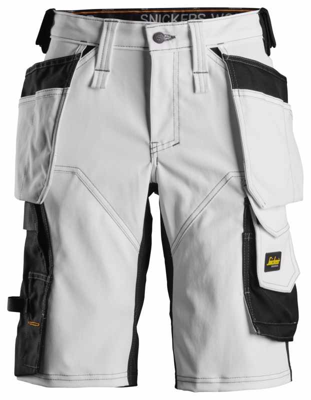Arbejdsshorts Dame 6147 Stretch Hvid/sort Str. 50