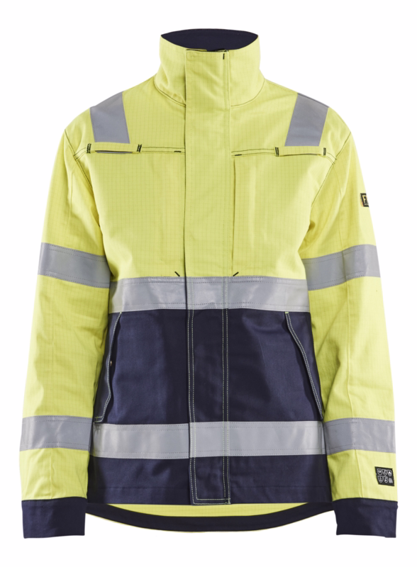 Arbejdsjakke Dame Hi-vis 4091 Gul/marineblå, str. 3XL