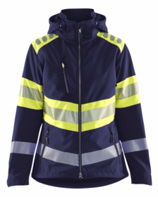 Blåkläder - Softshelljakke Dame Hi-vis 4404 Marineblå/gul