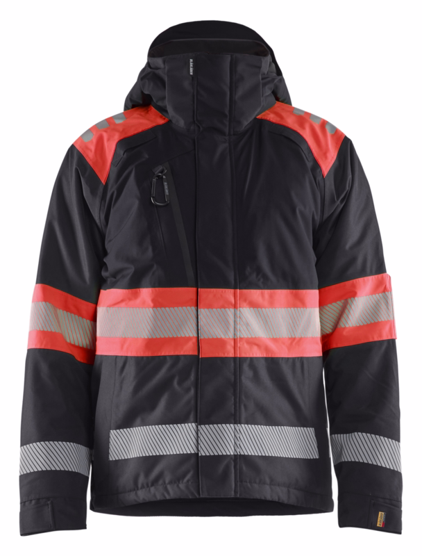 Vinterjakke Hi-vis 4480 Sort/rød, str. 2XL