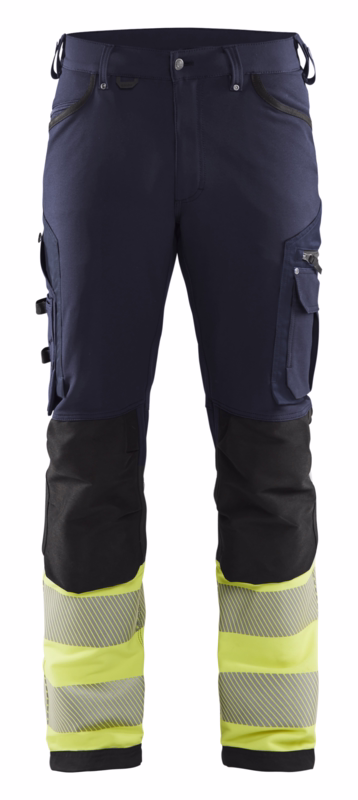 Arbejdsbuks Hi-vis 1193 Marineblå/gul, str. D124