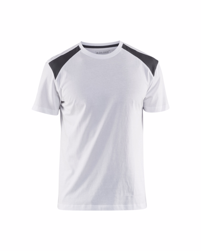 T-shirt 33791042 Hvid/Mørk Grå Str. 4XL