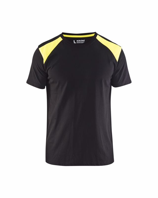 T-shirt 33791042 Sort/Hi-vis Gul Str. XS