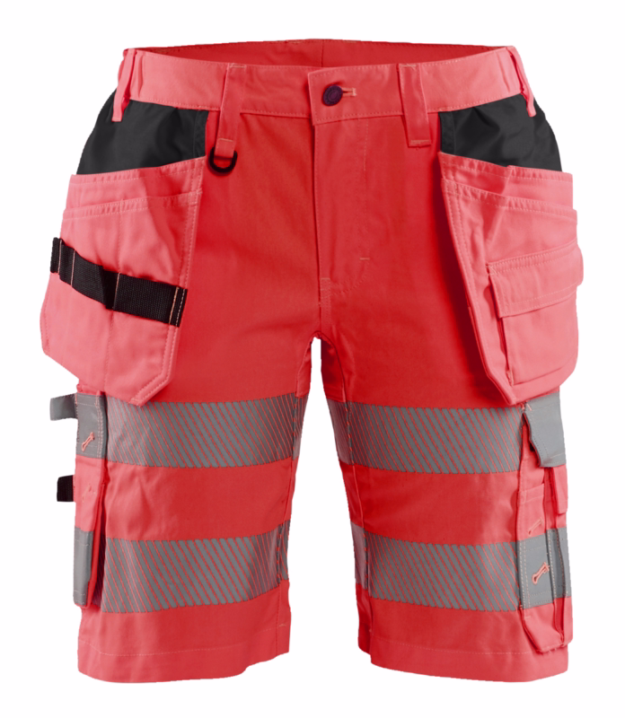 Arbejdsshort Dame Hi-vis 7186 Rød, str. C34