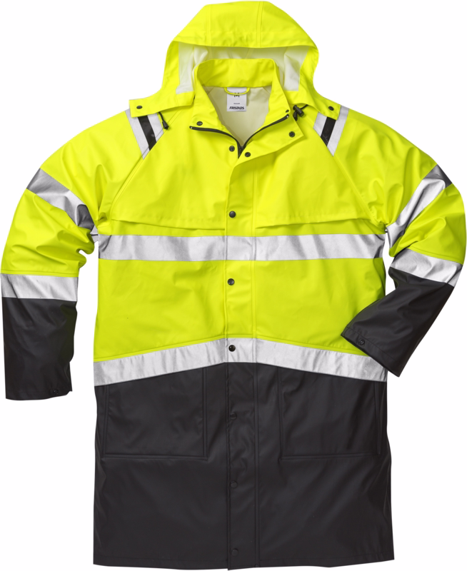 Regnjakke Hi-Vis 114040 Gul/sort, str. 2XS