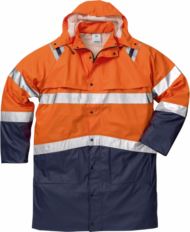 Regnjakke Hi-Vis 114040 Orange/marine, str. 2XL