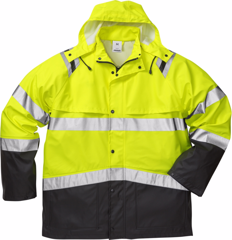 Regnjakke Hi-Vis 114041 Gul/sort, str. M
