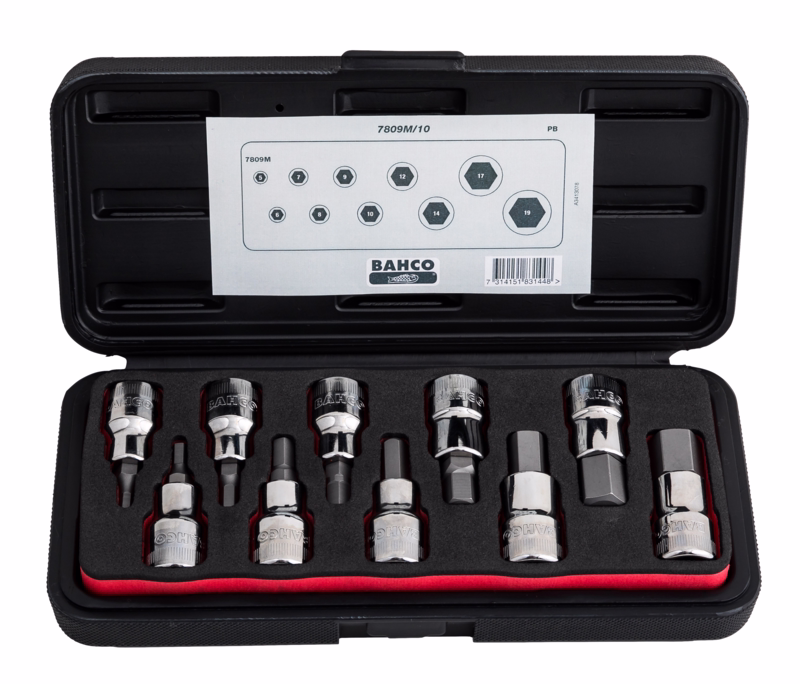 Unbrako®-toppe i sæt 1/2" med 10 dele (5-19 mm)