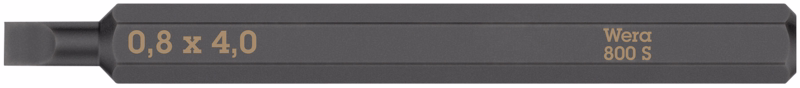 Bits 800 S lige kærv t/slagskruetrækker, 0.8 x 4 x 70 mm