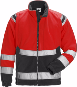 Fristads - Fleece jakke Hi-Vis 119625 Rød/sort