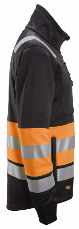 Sweatjakke 8034 Hi-vis sort/orange, str. L