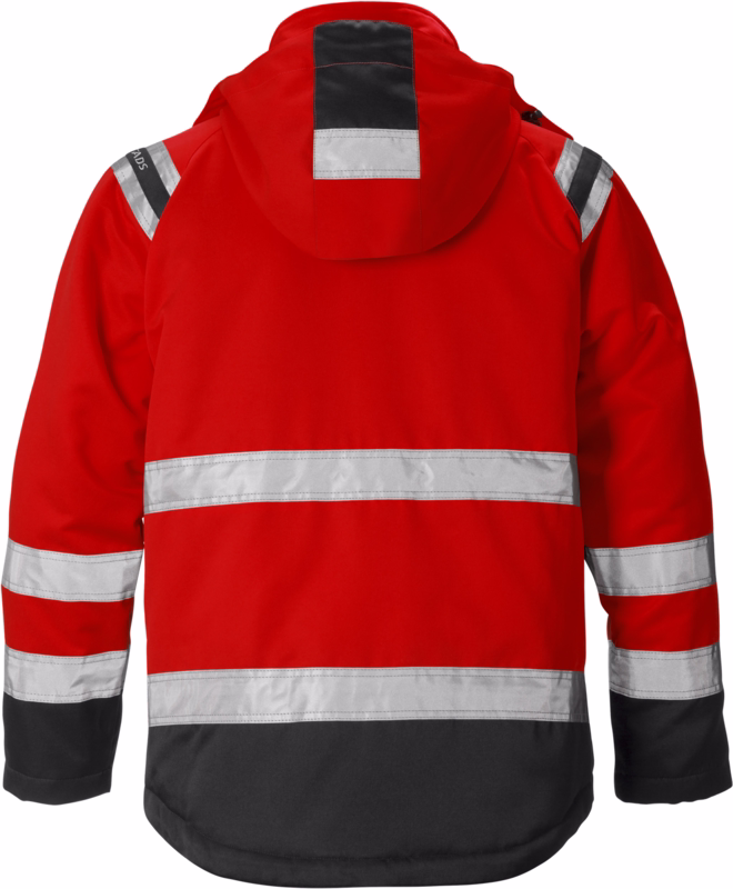 Vinterjakke Hi-Vis 119630 Rød/sort, str. 3XL