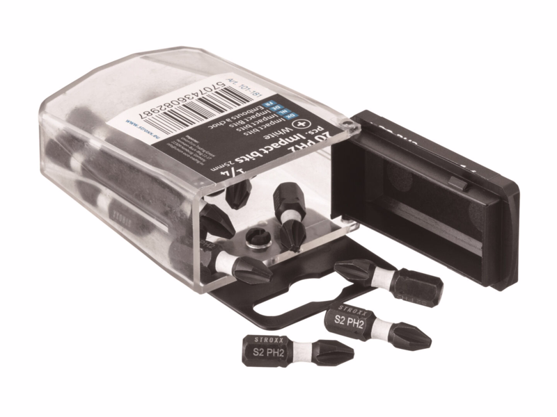Bits PH2 1/4" x 25mm, pak af 20 stk, slagfast