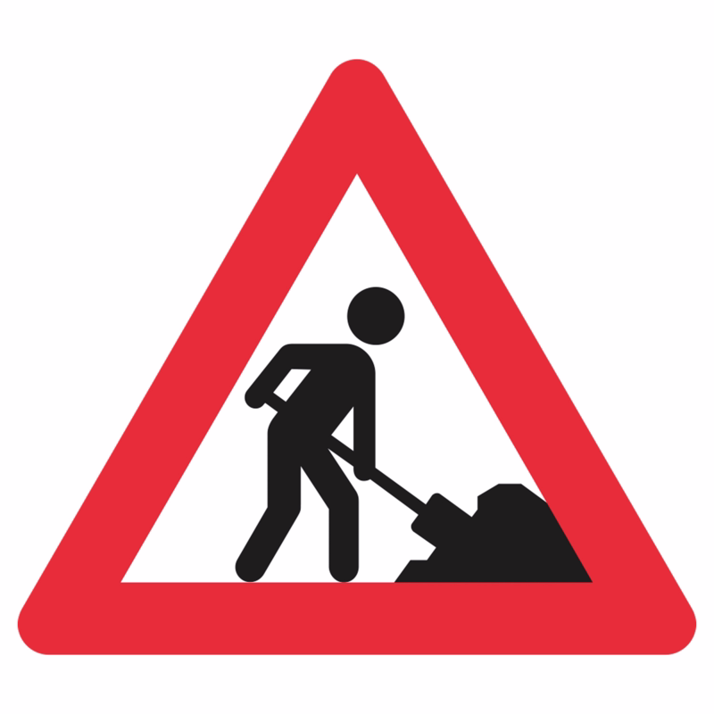 Advarselstavle A39 Vejarbejde 70cm magnet