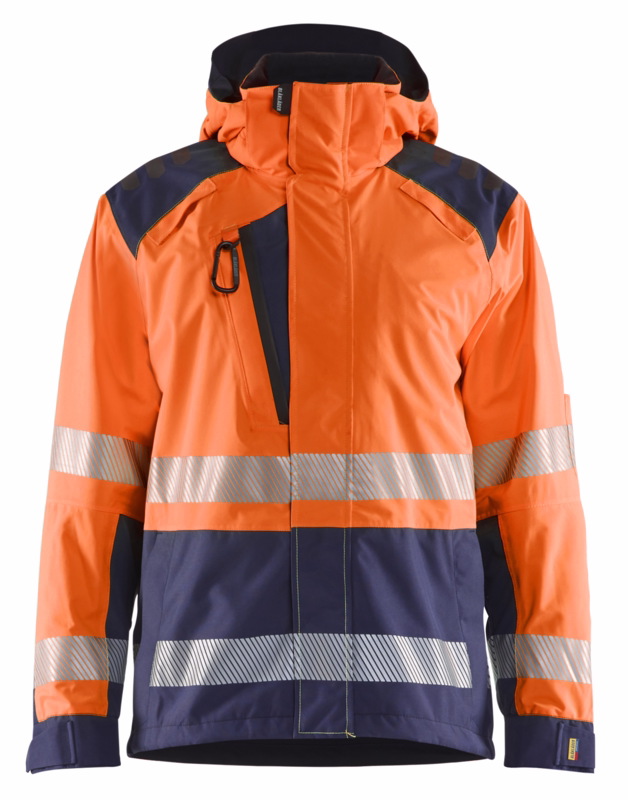 Skaljakke Hi-vis 4435 Orange/marineblå, str. XS