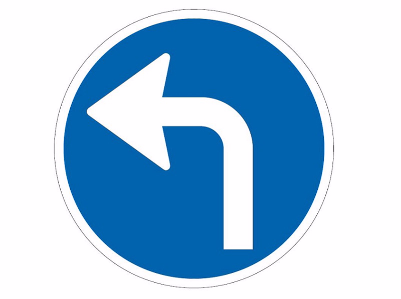 Påbudstavle D11.4 Påbudt kørselsretning - venstre