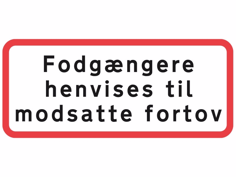 Undertavle UA39.3 Fodgængere mods. fort. 30x70 cm.
