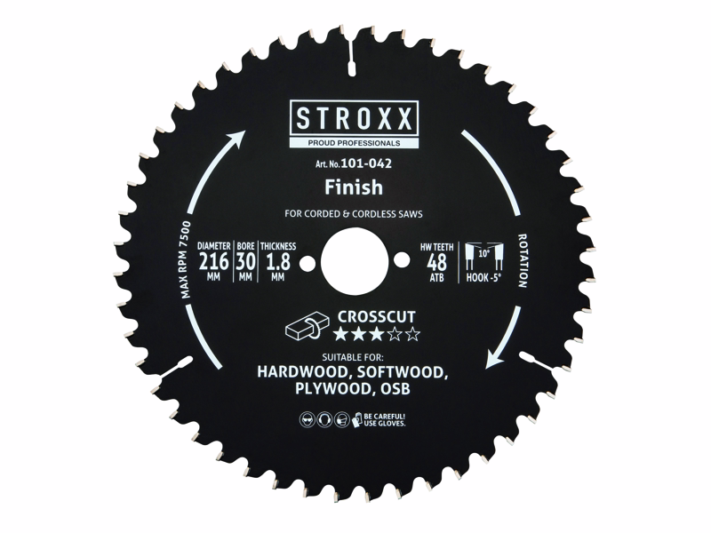 Rundsavklinge Ø216x1,8x30mm Z48NEG Træ