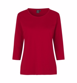 ID Identity - T-shirt 0313 Dame ¾ ærmet Rød
