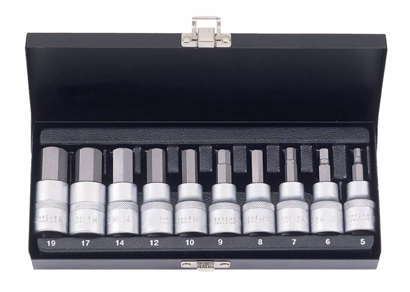 Unbraconøglesæt 1/2" 6 kt. 5-19mm, 10 dele