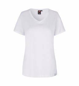 ID Identity - T-shirt V-hals 0373 Dame Hvid