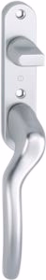 Hoppe - Terrassedørsgreb F1 sølv på skilt m/vrider