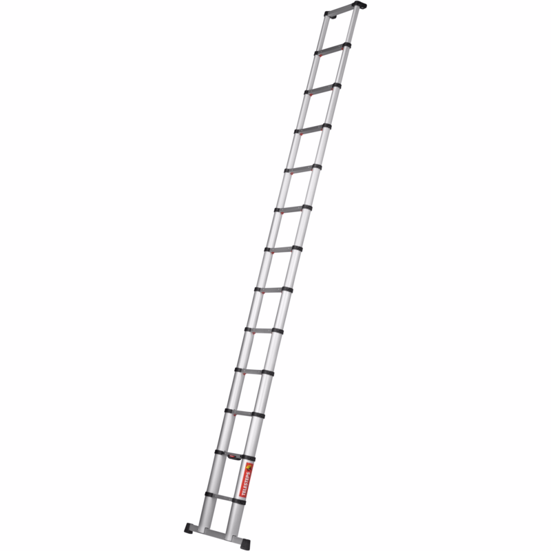 Teleskopstige Eco 12 trin m/stigefod 3,8 m