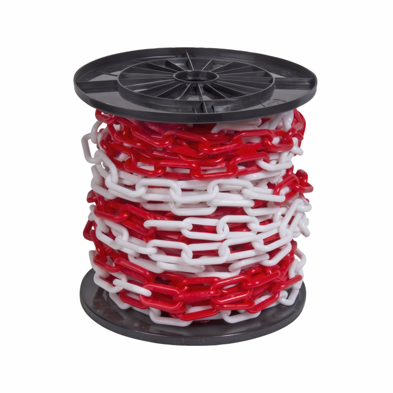 Plastkæde rød/hvid 8mm x 30 m