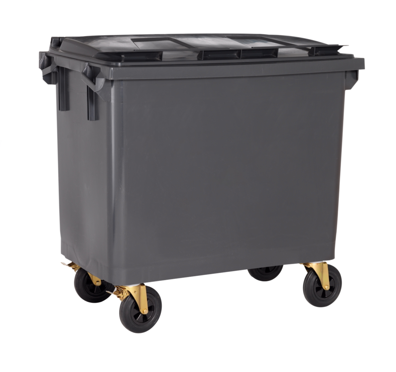 Affaldsbeholder m/låg Antracitgrå, 660 L