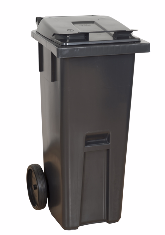 Affaldsbeholder m/låg Antracitgrå, 140 L