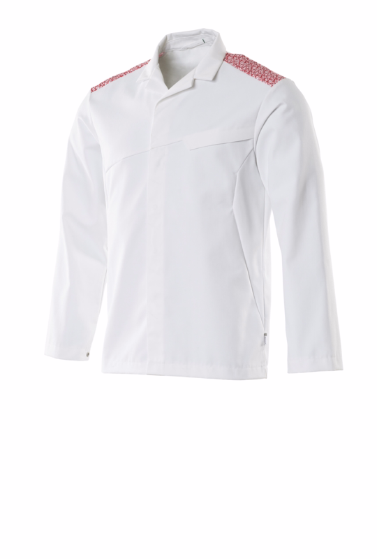 Jakke Food&Care 20254 Hvid/signalrød, str. 5XL