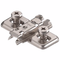 Bagplade 0mm t/hængsel m/formont. Systemskruer