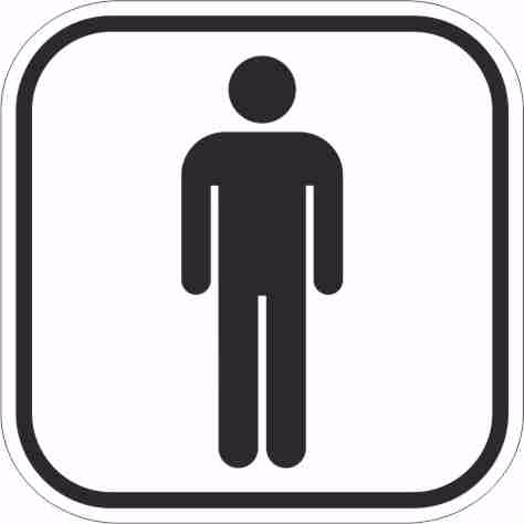 Pictogram toilet herrer 120x120mm