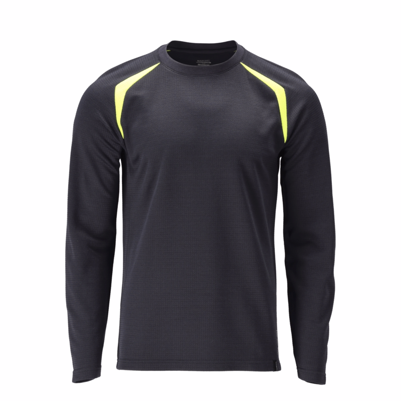 T-shirt L/Æ Hi-vis 21581 Sort/gul, str. L