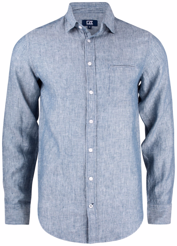 Skjorte Hør 352408 Denim Melange, str. 2XL